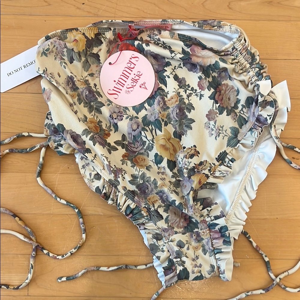Selkie Floral High-Waisted Bikini Bottom